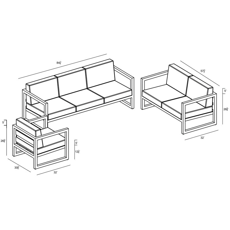 Harmonia Living Avion Outdoor 6 Seat Patio Sectional Set & Reviews Perigold